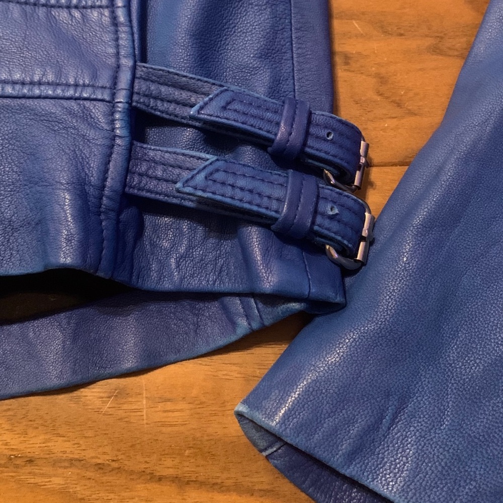 IRO Cobalt Blue Ashville Leather Jacket RARE! 0 - Picture 8 of 8